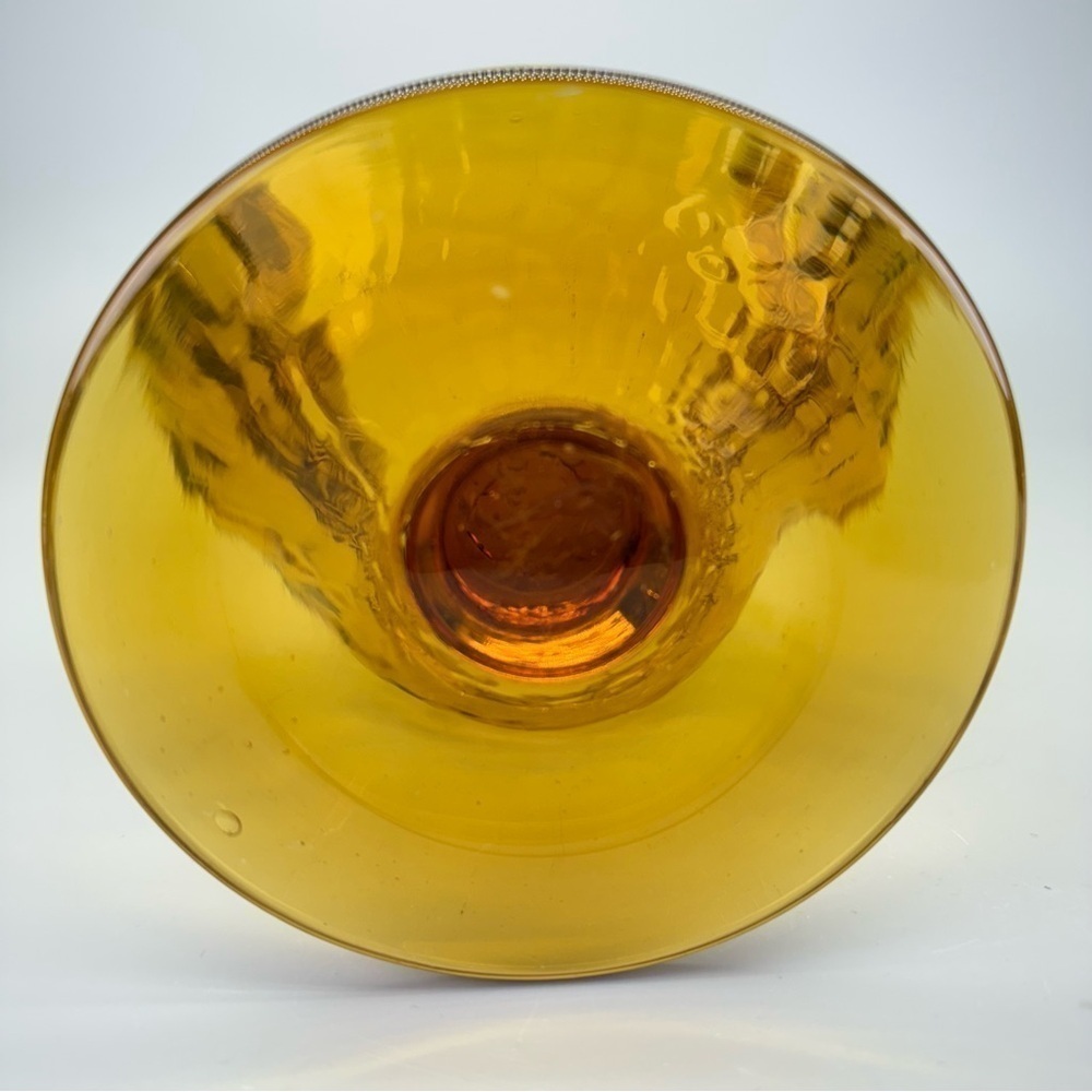 Vintage Empoli Amber Optic Glass Vase - Picture 7 of 9